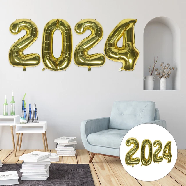 Decorazioni Capodanno 2025 - Banner, Palloncini Nero/Oro, Per Feste E Cenoni - Foto 6