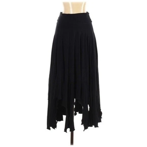 Luna Luz Black Vintage Multi Way Handkerchief Hem Skirt/Strapless Dress S