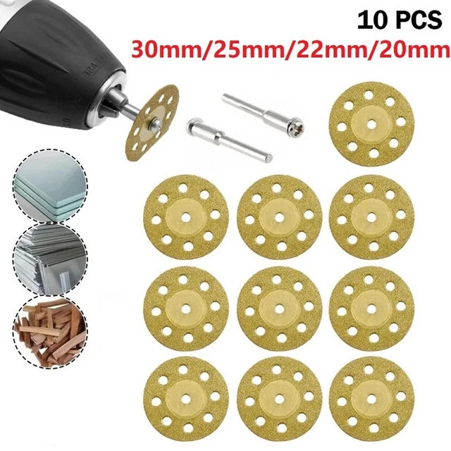 Lot De 10 Lames Diamant Pour Dremel - Disques De Coupe 50 Mm, Alésage 3 Mm, Grain 120 - Pour Verre, Carrelage, Marbre, Granit