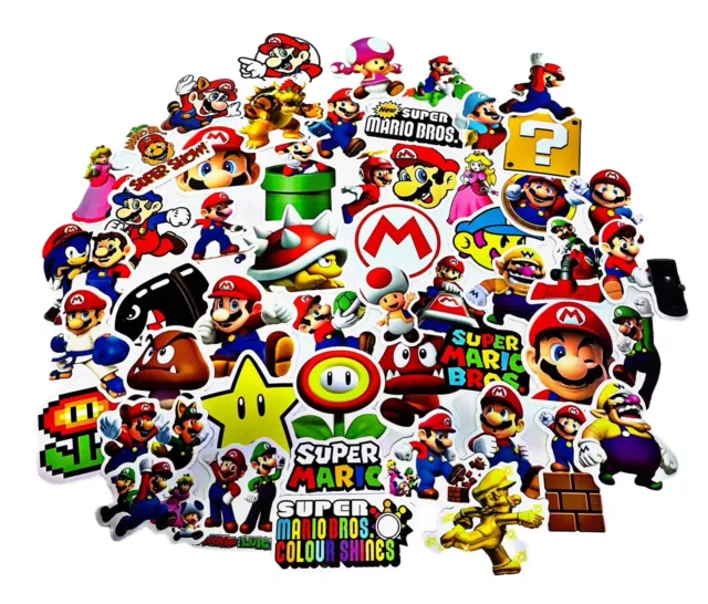 Super Mario Bros Luigi Yoshi MarioLand Sticker Aufkleber Geschenkset 100 Stk.