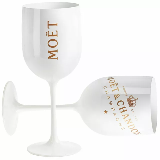 Moet & Chandon White Ice Imperial Acrylic Champagne Glasses x 2