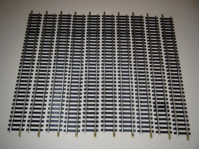 Lot De 8 Rails Droits Ballastés JOUEF HO - Réf. 465, Vintage 1958, Occasion Nettoyé