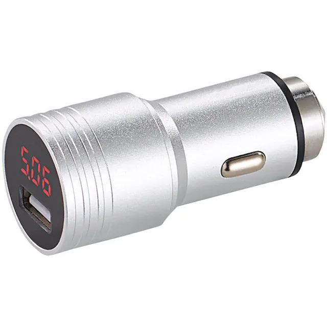 revolt Kfz-USB-Ladegerät mit Display, Metall-Gehäuse, QC 2.0, 12/24 V, 2,4 A