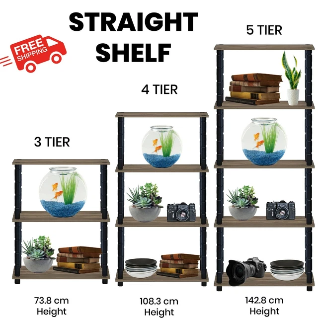 TOOL LESS SHELVING Unit 3/4/5 Tier Display Stand Book Shelf Wall Rack