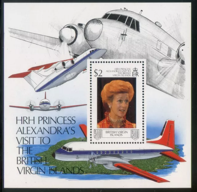 British Virgin Is 1988 MNH** Princess Alexandra*Royalty*Aircraft*Portrait MS