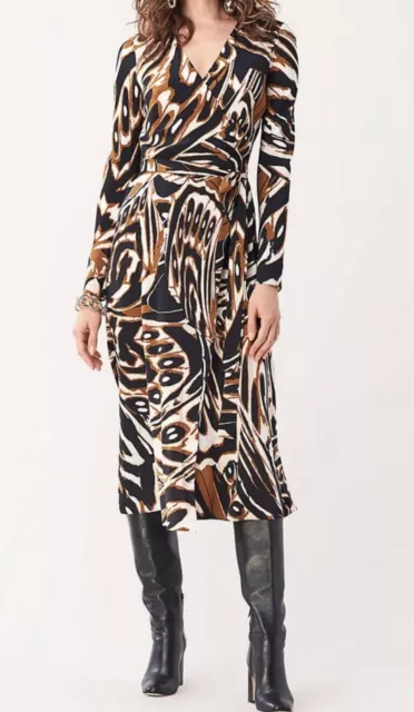 Diane von Furstenberg Tilly printed silk midi wrap dress. Size: XS