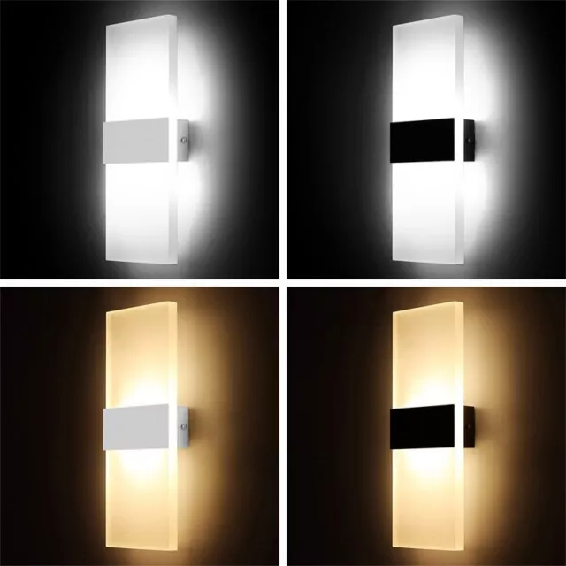 Moderne LED Wandleuchte Wandlampe Flurstrahler Up Down Innen 6/12W Leuchte DHL