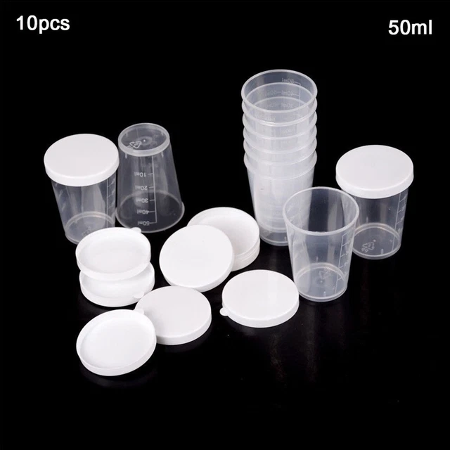 Nuovissime tazze di misura trasparenti con coperchio bianco 10 pz strumenti fai da te 50 ml