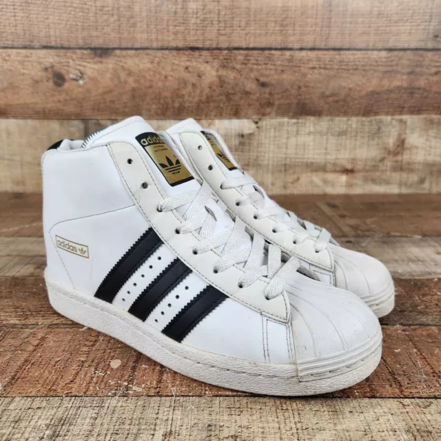 Adidas Superstar Women's Size 7 Up Hidden Wedge Sneakers White Black Gold M19513