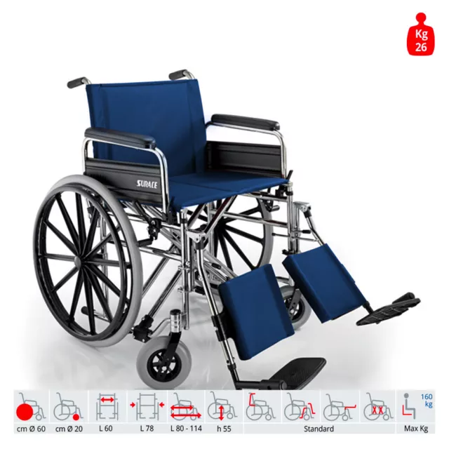 Faltbarer bariatrischer Rollstuhl für Menschen mit Mobilitätseinschränkungen Bei 3
