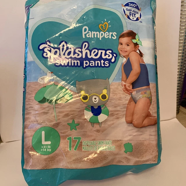 Pampers Splashers Swim Diapers Size L   31 lbs 17 Count