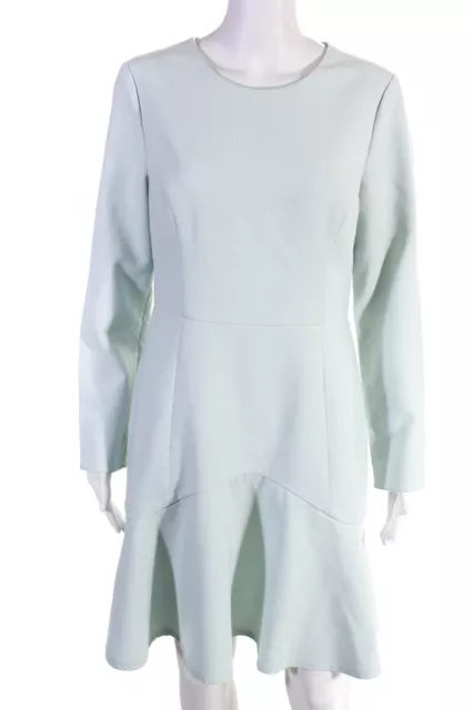 Shoshanna Womens Long Sleeve Drop Waist Eden Dress Mint Green Size 10 11373153