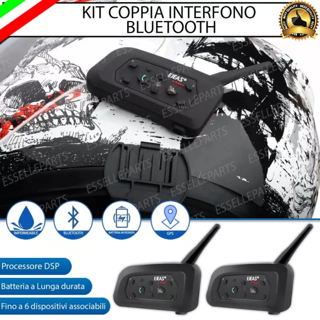 Kit Coppia Interfono Auricolare Microfono Bluetooth Per Suzuki Van Van Rv 125