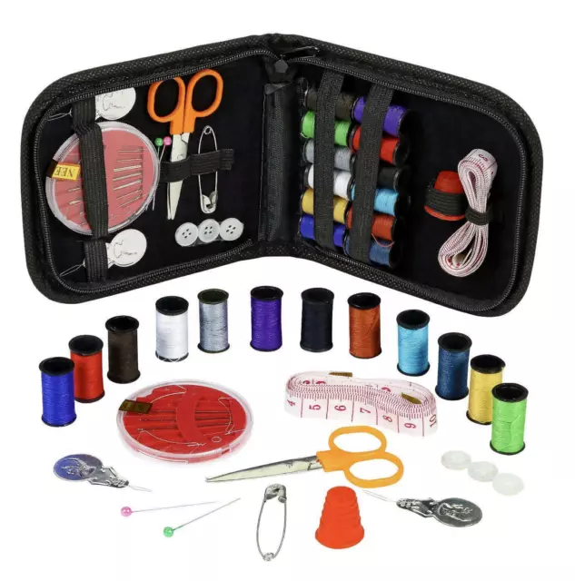 Portable Travel Small Home Sewing Kit Case Needle Thread Tape Scissor Mini  Set 