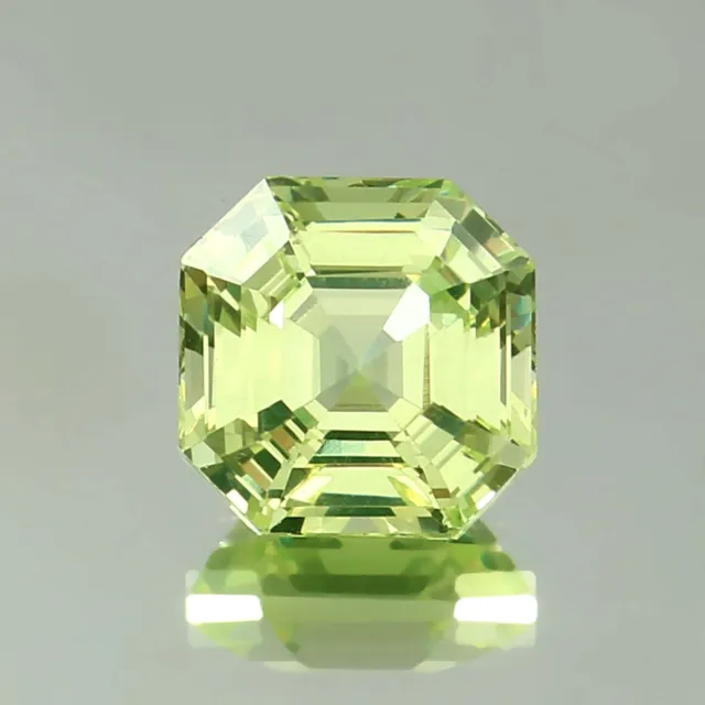 AAA+ Natural Brazilian Green Chrysoberyl Loose Asscher Cut Gemstone 12x12 MM