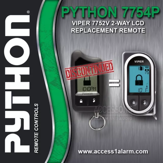 DISCONTINUED Python 7754P 2-Way LCD Replacement Remote Control NEW Viper 7752V