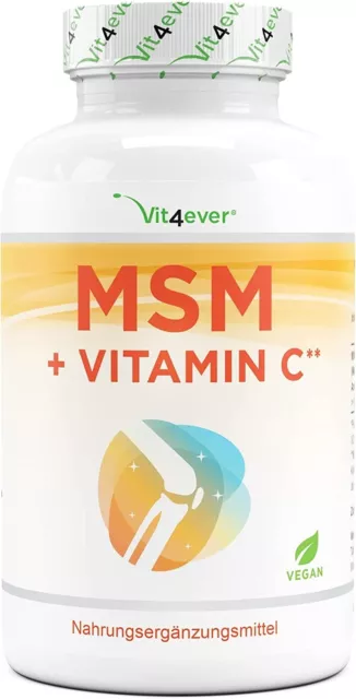 MSM 2000 - 365 Tabletten (Vegan)  á 1000mg + Vitamin C aus Acerola - Hochdosiert