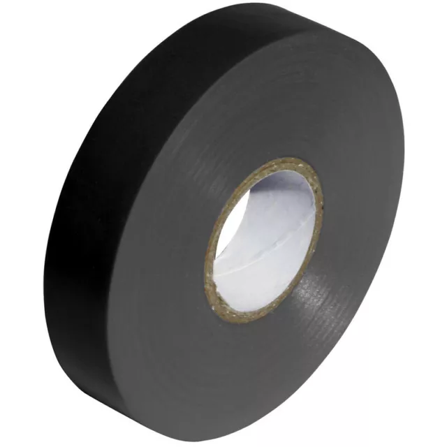 2 x BLACK ELECTRICAL PVC INSULATION INSULATING TAPE 19mm x 20m FLAME RETARDANT