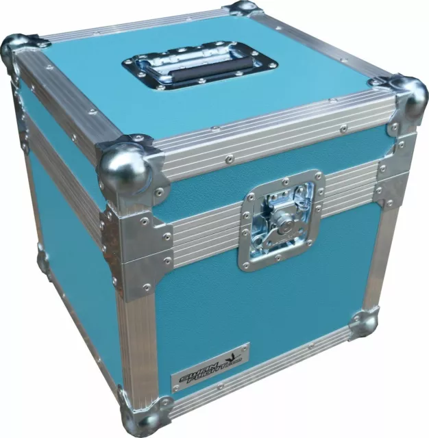 Flight Case Swan 12" Single LP 100 Vinyl Record Box (Turquoise Rigid PVC)