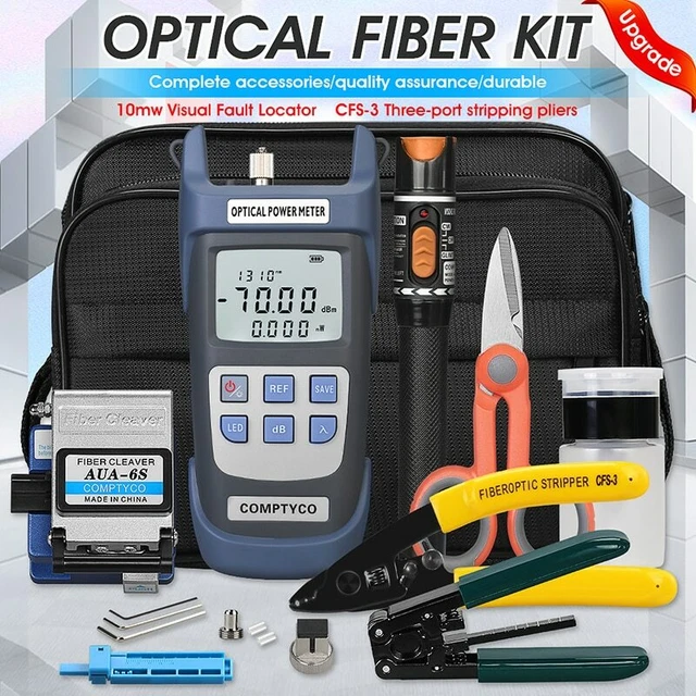 FTTH FIBER OPTIC Tool Kit Fiber Optic Power Meter Visual Fault Locator ...