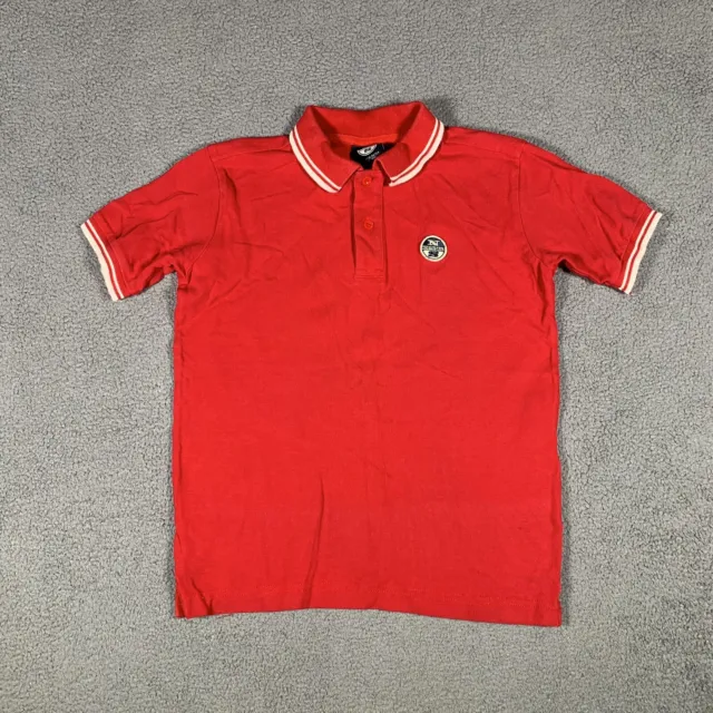 North Sails Polo Shirt Kids Boys Medium Age 10 Short Sleeve Red Cotton Designer