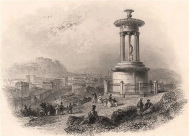 Edinburgh from the Calton Hill. Scotland. BARTLETT c1840 old antique print
