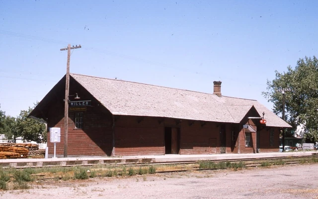 Chicago & North Western Miller,SD Station Orig Kodachrome Slide H33