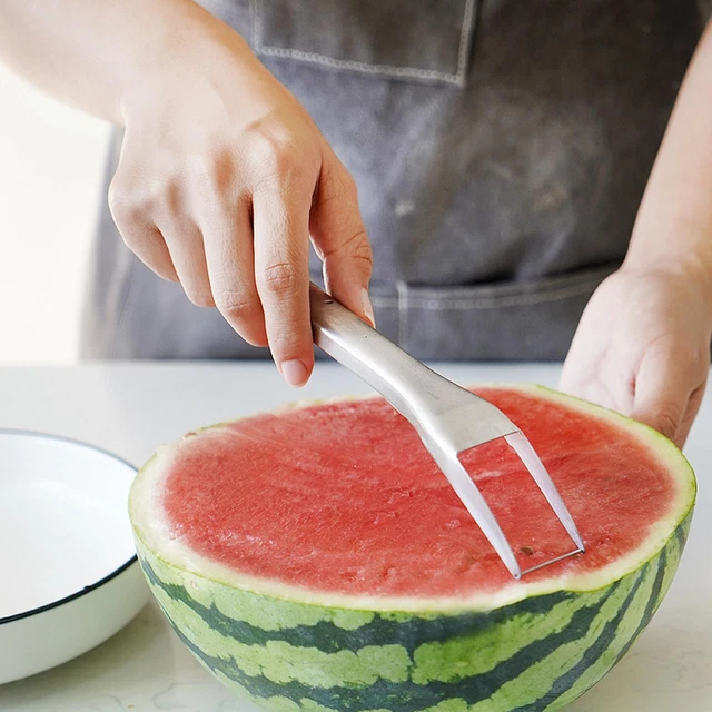 Coupe-pastèque - Couteau 2 En 1 En Acier Inoxydable Et Cuillère à Melon