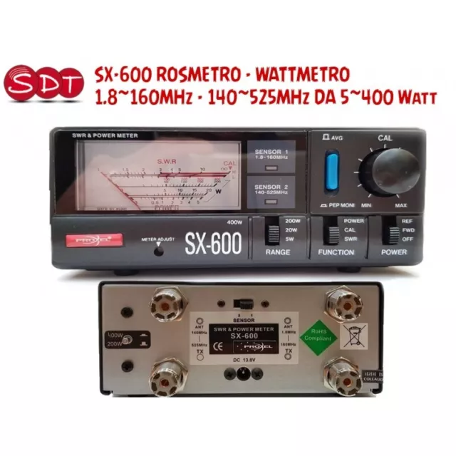 SX-600 ROSMETRO - WATTMETRO 1.8~160MHz - 140~525MHz DA 5~400 Watt