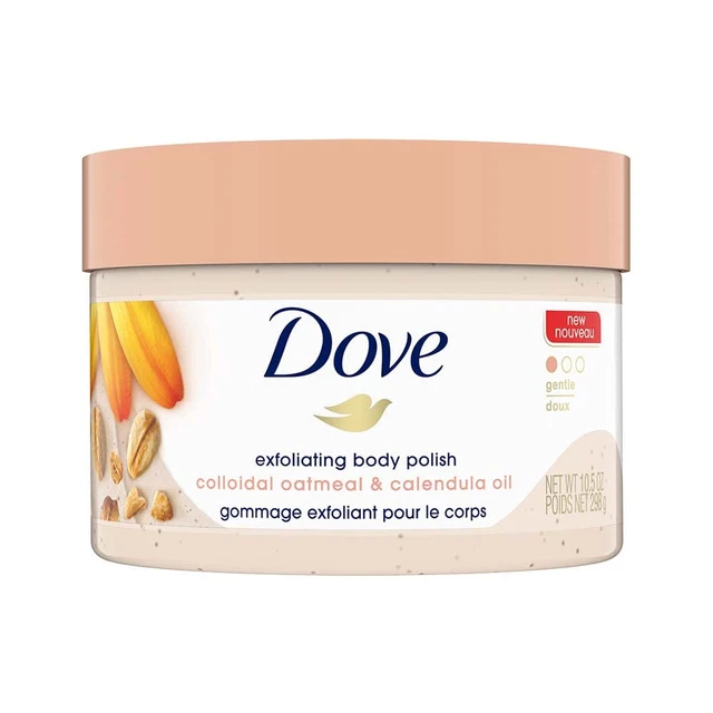 Dove Exfoliating Body Polish Scrub for Silky Skin Oatmeal & Calendula Oil Body S