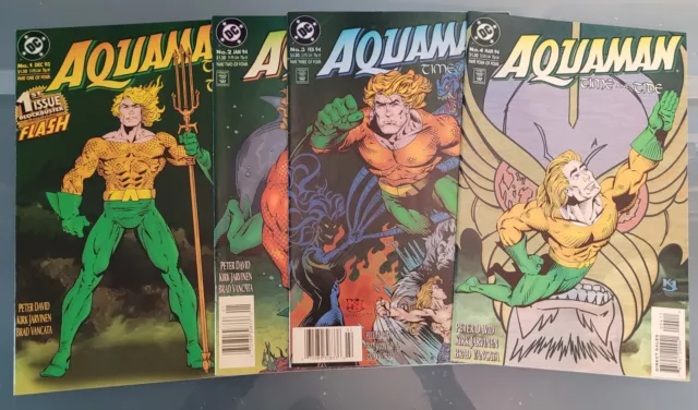 Aquaman: Time and Tide #1-4 (1993-94), full series, Peter David, DC, FN- to VF