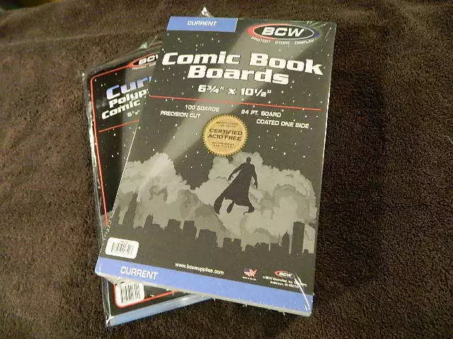 100 New BCW Current Resealable Comic Book Bags And Boards - Acid Free - Archival