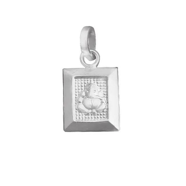 Indisch Traditionell Pure Silber Lord Ganesh Quadrat Form Anhänger Für Unisex