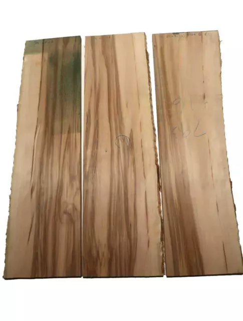 3x Satin Nussbaum Holz Amberbaum 94x25-27cm x 23-24mm