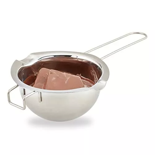 Relaxdays Récipient bain marie casserole bain marie inox 14 x 24 x 6 cm