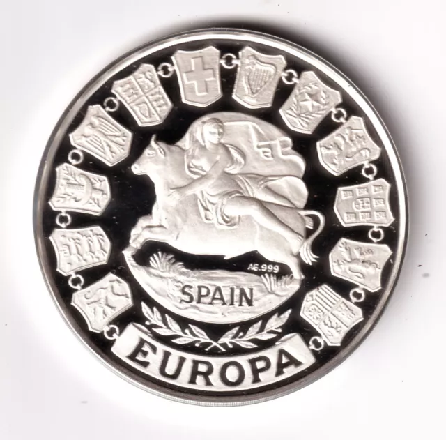 UNION EUROPEA ecu (1992)- 1 onza plata SPAIN - MAASTRICHT proof