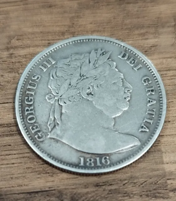 1816 British Silver Half Crown King George III Great Condition Very Nice Coin