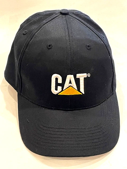CAT Authentic (Caterpillar Machinery) Black Strapback Hat