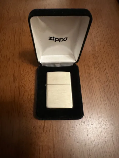 Sterling Silver Zippo Lighter, Brushed Finish, 2016, New In Box