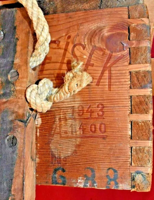 Explosives Crate c.1943. Rope Handles, 19 in Wide x 11 Deep x 9 Tall 3