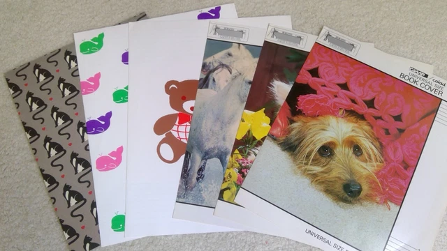 NEW (6x) Vintage Textbook Hardcover BOOK COVERS - Multiple Designs- Animals, etc