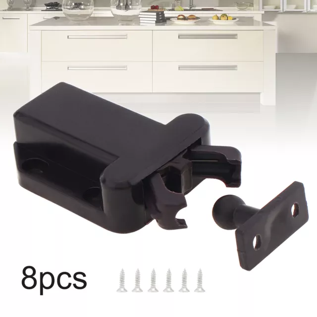 8pcs Cabinet Push Latch Push to Open Catch Lock Self-Locking for Drawer Cabinet