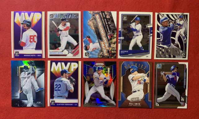 Los Angeles Dodgers (10) Card Lot 2020 World Series Bellinger,Betts,Kershaw,etc.