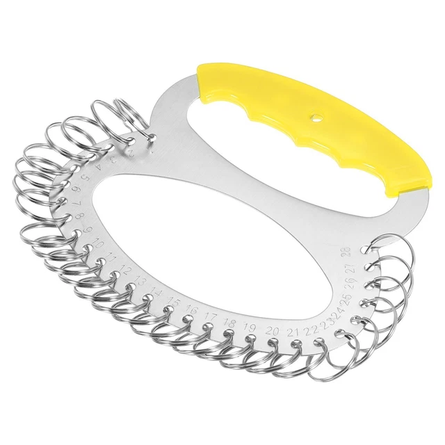 28 Anillos Inox Acero Llavero Organizador Portátil Llavero Gestión Amarillo 2uds