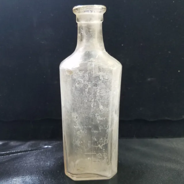 Antique Oval Apothecary Bottle 3 Ounce Broadway Hand Made Cup Mold Tooled