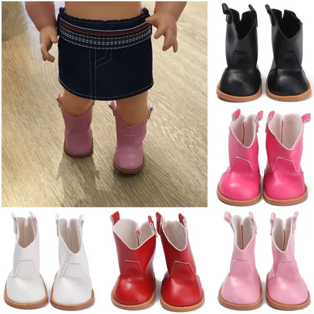 Gifts Toys Doll Accessories Shoes 18 Inch Doll PU Leather Shoes Doll Boots