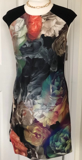 TED BAKER UK 8, Bellissimo abito multicolore, qualsiasi occasione, lavoro, matrimonio, festa.