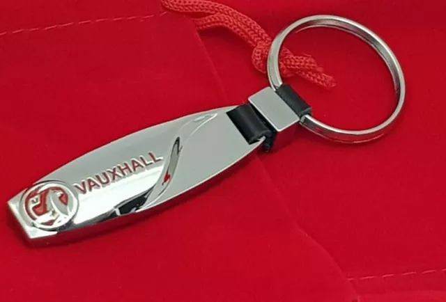 New Vauxhall Car Logo Teardrop Metal Keyring key chain with Gift Pouch [S3]