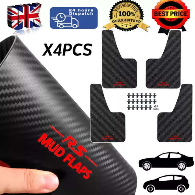 UK 4x Car Rally Carbon Fiber Effect Universal Mud Flaps Splash Guards Front Rear