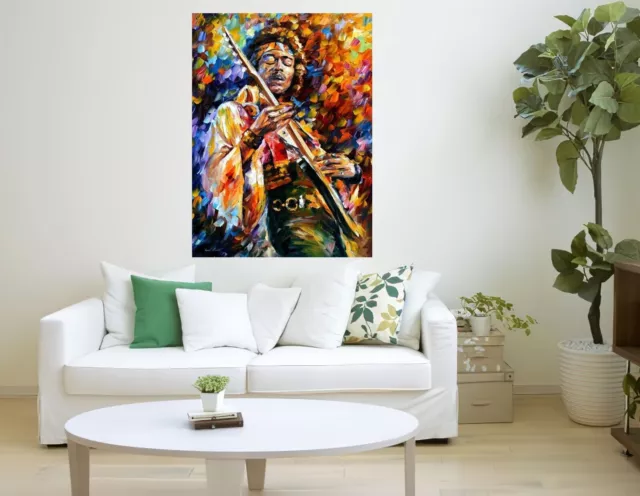 Leonid Afremov JIMI HENDRIX  Painting Canvas Wall Art Picture Print HOME DECOR